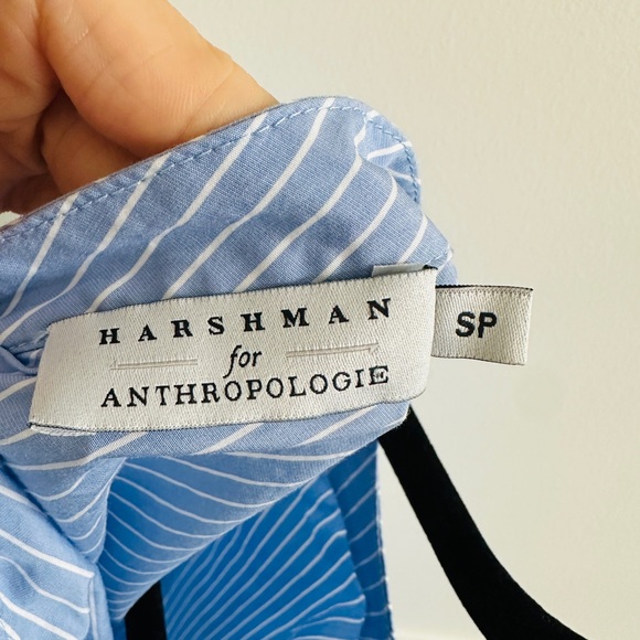 Anthropologie Light Blue Striped Blouse - Picture 7 of 7